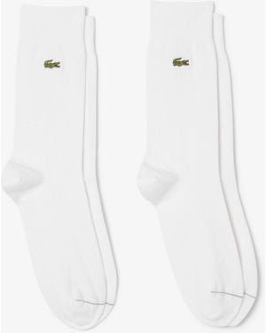 Lacoste 2-pack High Height Crew Socks Set - White