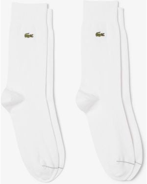 Lacoste 2-pack High Height Crew Socks Set - White