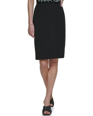 Calvin Klein Scuba Crepe Pencil Skirt - Black
