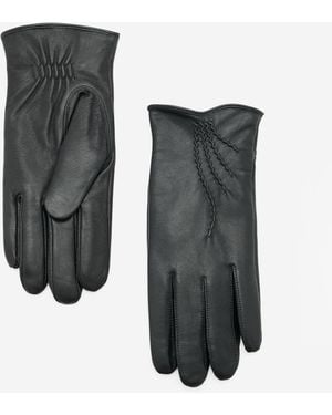 Mango Leather Gloves - Black