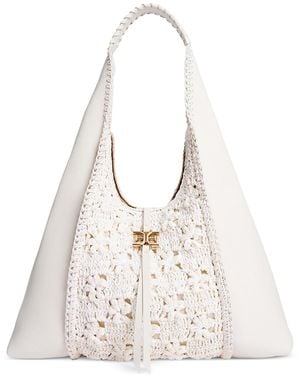 Sam Edelman Sylvia Crochet Raffia Hobo Bag - Natural