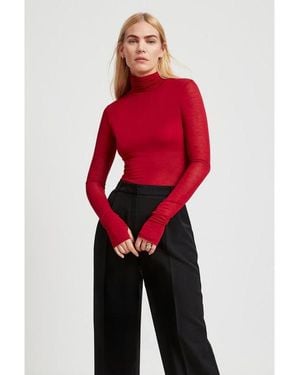 MARCELLA Eloise Sheer Turtleneck - Black