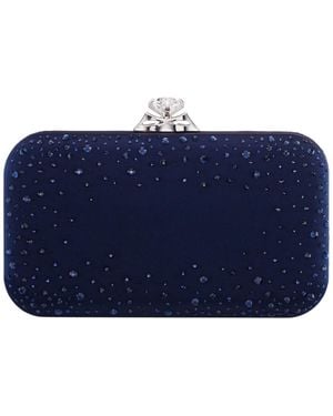 Nina Scatter Crystal Minaudiere Mini Handbag - Blue
