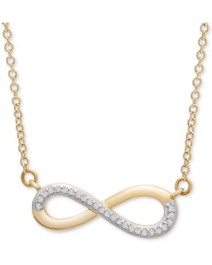 Wrapped in Love Diamond Infinity 17" Pendant Necklace (1/20 Ct. T.w. - Metallic