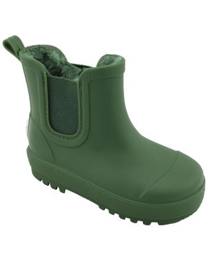 BEARPAW Toddler Faux Fur Lined Chelsea Waterproof Rain Boots - Green