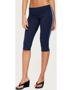 Edikted Danie Stripey Capri leggings - Blue