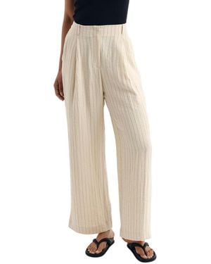 Finery London Mara High-waisted Wide-leg Pants - Natural