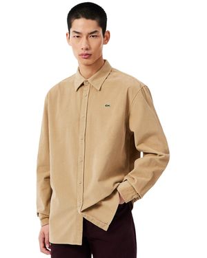 Lacoste Corduroy Regular-fit Button Down Shirt - Natural