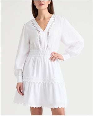 Ellen Tracy Long Sleeve Dress - White