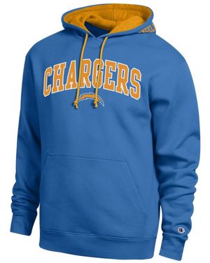 Champion Los Angeles Chargers Contrast Pullover Brushed Interior Hoodie - Blue