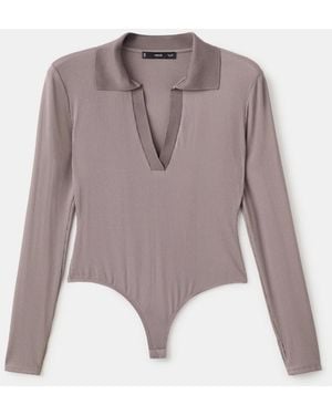 Mango V-neck Bodysuit - Multicolor