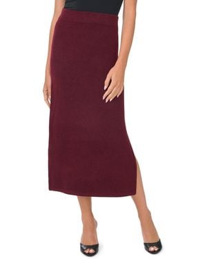 1.STATE Side Slit Pencil Midi Skirt - Red