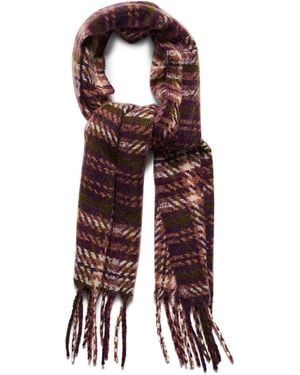 Steve Madden Brushed Twill Tartan Lofty Scarf - Red