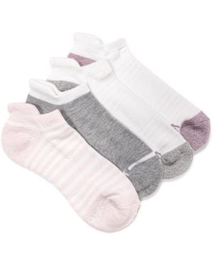 Muk Luks Dream Step Sporty Low Cut Ankle Socks, 4 Pair Pack - Gray