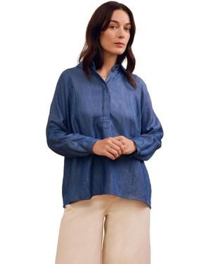 Celtic & Co. Drapey Pop Over Blouse - Blue