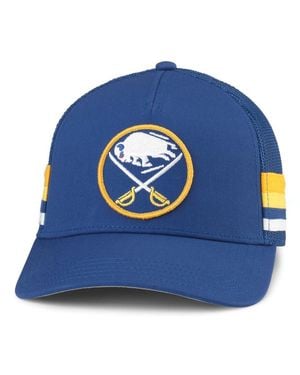 American Needle Buffalo Sabres Hotfoot Side Stripes Adjustable Trucker Hat - Blue