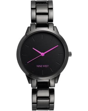 Nine West Gunmetal Bracelet Watch, Nw/2435prgy - Multicolor
