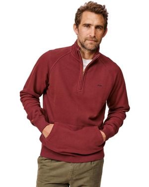 aubi Provost Zip Neck Sweatshirt - Red