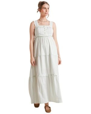Nom Maternity Emma Maternity And Nursing Maxi Dress - White
