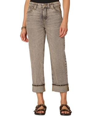 Democracy "ab"solution High Rise Cuffed Boyfriend Jeans - Natural