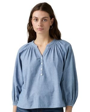 Levi's Reverie Split Neck Blouse - Blue