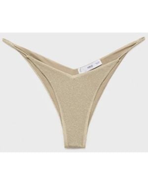Mango Lurex Bikini Bottoms - White
