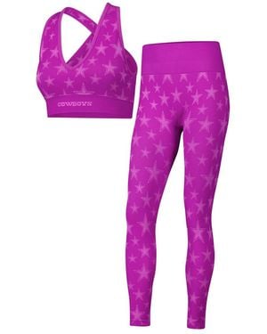 KADYLUXE 2-piece Dallas Cowboys Seamless Bra legging Knit Set - Pink