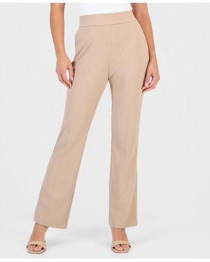 Anne Klein Essentials Petite High Rise Pull-on Pants - Natural