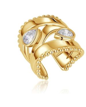 Retro Chic Droplets Ring - Metallic