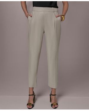 Donna Karan Pleated Straight Pants - Brown