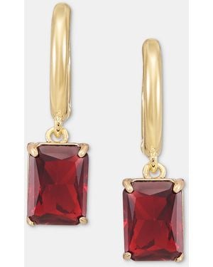 Ralph Lauren Glass Stone Drop huggie Earrings - Red