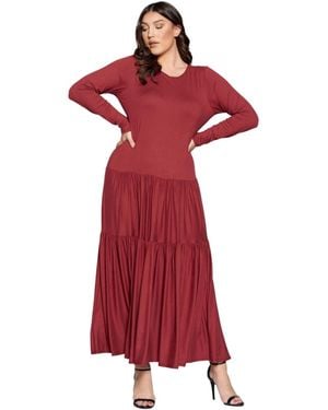 L I V D Plus Size Tiered Maxi Dress