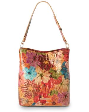Brahmin Celina Small Leather Bucket Bag - White
