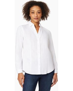 Jones New York Petite Button Down Blouse - White