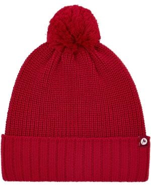 Marmot Snoasis Ribbed-cuff Pom Pom Beanie - Red
