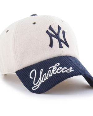 '47 Natural/navy New York Yankees Rope Script Clean Up Adjustable Hat - Blue