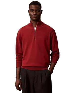 Calvin Klein Quarter Zip Classic Fit Sweater - Red