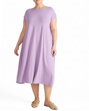 UNIVERSAL STANDARD Plus Size Divine Jersey V-neck A-line Midi Dress - Purple