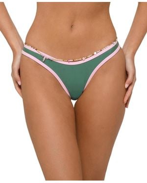 Edikted Dina Contrast Bikini Bottom - Green