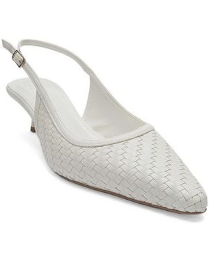 Prologue Shoes Fendrix Kitten Heel Slingback Pump - White