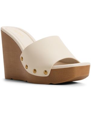 ALDO Grounded Slip-on Wedge Sandals - White