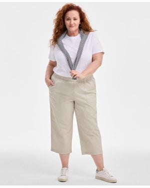 Style & Co. Plus Size Pull-on Cropped Pants - Natural