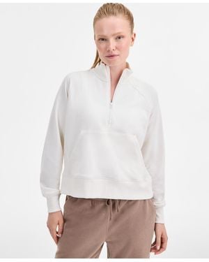 ID Ideology Neppy Fleece Quarter-zip Sweatshirt - White