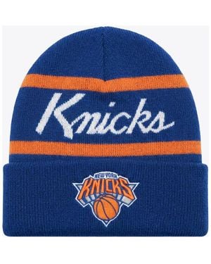 Mitchell & Ness New York Knicks Head Coach Cuffed Knit Beanie - Blue
