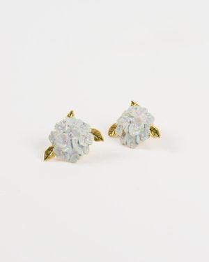 Fable England Enamel Hydrangea Earrings - White