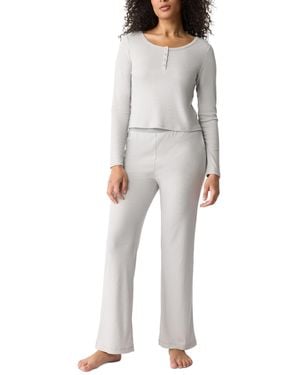 Gap Body Long-sleeve Rib Pajama Top - Gray