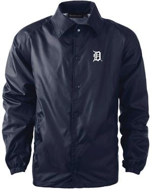 Dunbrooke Detroit Tigers Coach's Raglan Full-snap Windbreaker Jacket - Blue