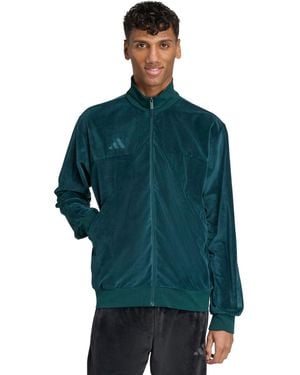 adidas House Of Tiro Velour Long-sleeve Track Jacket - Green