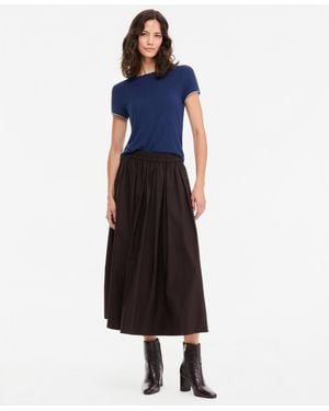 On 34th Pull-on Cotton Poplin Midi Skirt - Blue
