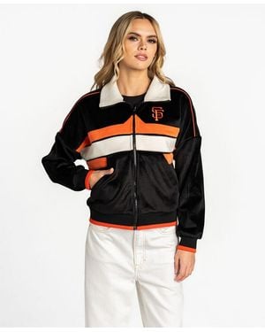 The Wild Collective San Francisco Giants Velvet Cord Full-zip Jacket - White